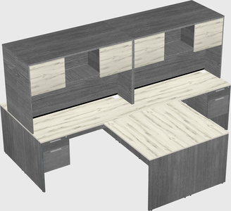 Quad l-shaped office desks