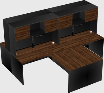 Quad l-shaped office desks
