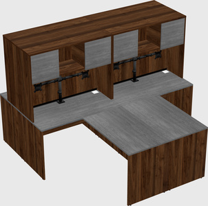 Quad l-shaped office desks