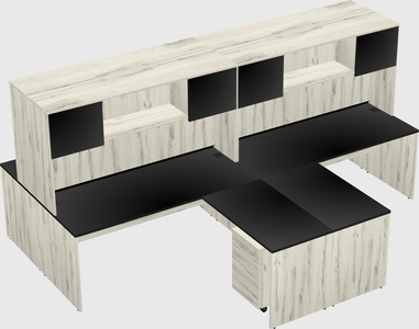 Quad l-shaped office desks
