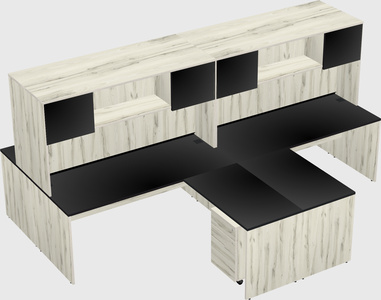 Quad l-shaped office desks