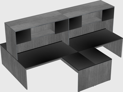 Quad l-shaped office desks