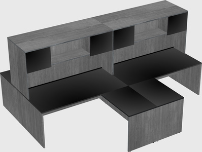 Quad l-shaped office desks