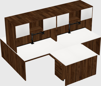 Quad l-shaped office desks