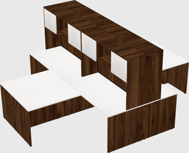 Quad l-shaped office desks