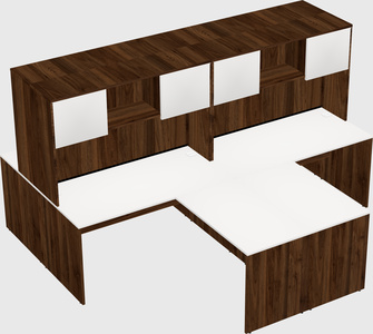 Quad l-shaped office desks