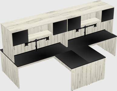 Quad l-shaped office desks