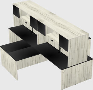 Quad l-shaped office desks