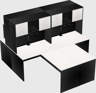 Quad l-shaped office desks