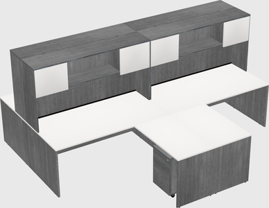 Quad l-shaped office desks