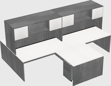 Quad l-shaped office desks