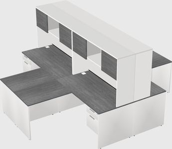 Quad l-shaped office desks