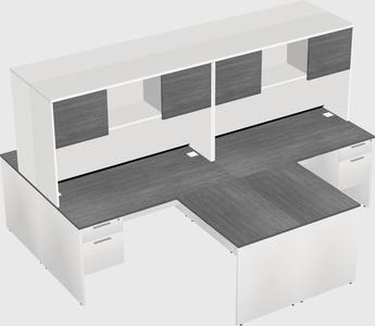 Quad l-shaped office desks
