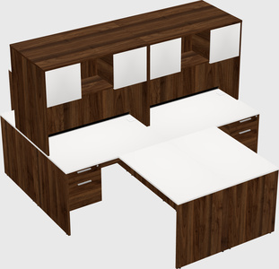 Quad l-shaped office desks