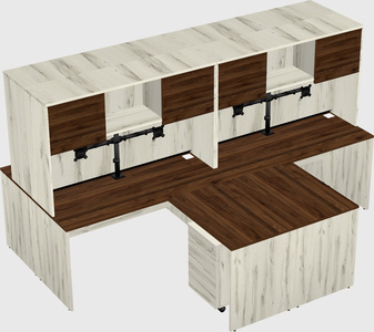 Quad l-shaped office desks