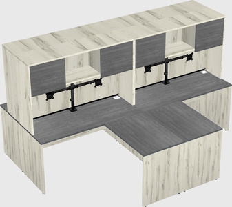 Quad l-shaped office desks