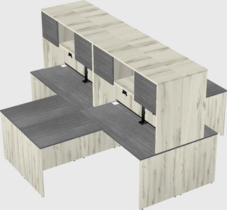 Quad l-shaped office desks