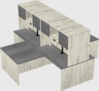 Quad l-shaped office desks