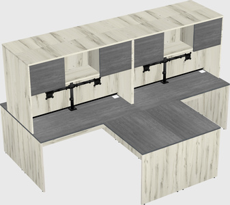 Quad l-shaped office desks