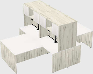 Quad l-shaped office desks