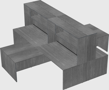 Quad l-shaped office desks