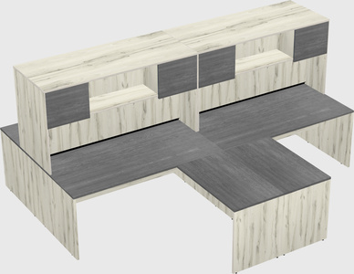 Quad l-shaped office desks