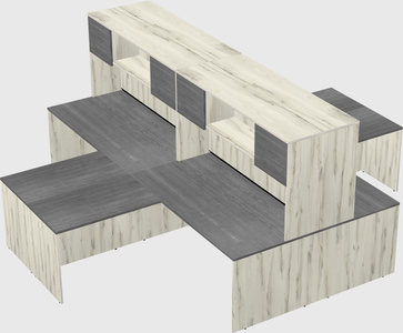 Quad l-shaped office desks