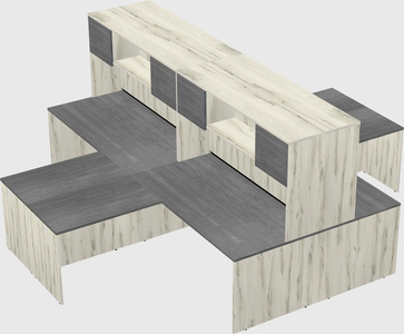 Quad l-shaped office desks