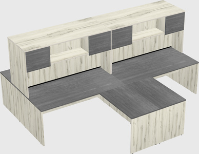 Quad l-shaped office desks