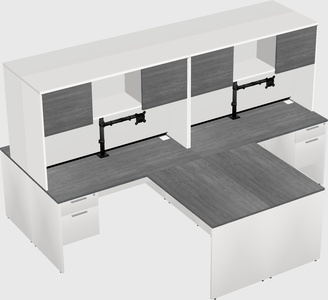 Quad l-shaped office desks
