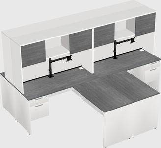 Quad l-shaped office desks