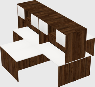 Quad l-shaped office desks