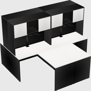 Quad l-shaped office desks