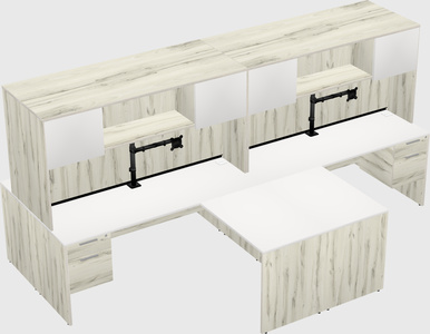 Quad l-shaped office desks