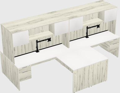 Quad l-shaped office desks