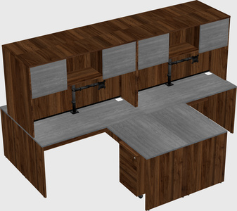 Quad l-shaped office desks