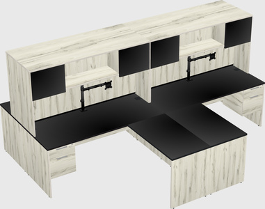 Quad l-shaped office desks