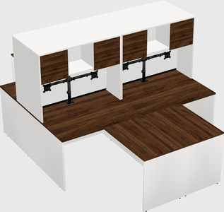Quad l-shaped office desks