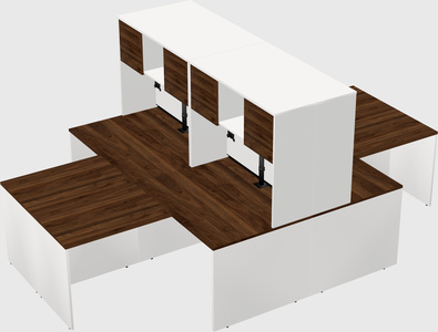 Quad l-shaped office desks
