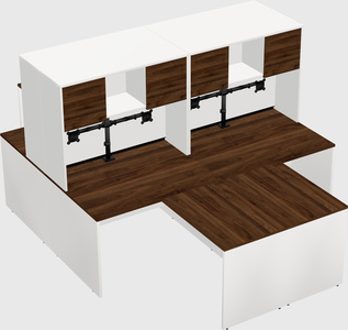 Quad l-shaped office desks