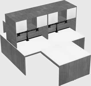 Quad l-shaped office desks