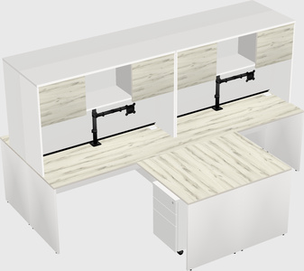 Quad l-shaped office desks