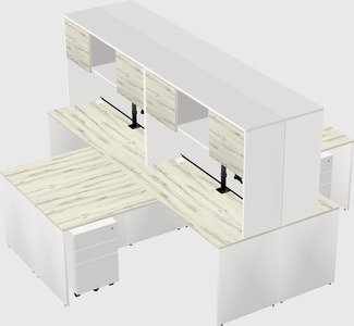 Quad l-shaped office desks