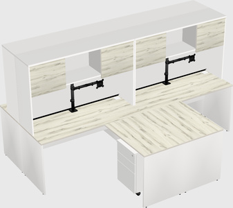 Quad l-shaped office desks