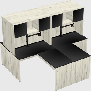 Quad l-shaped office desks
