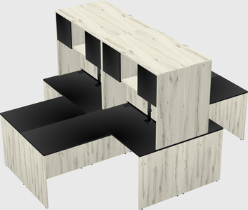 Quad l-shaped office desks