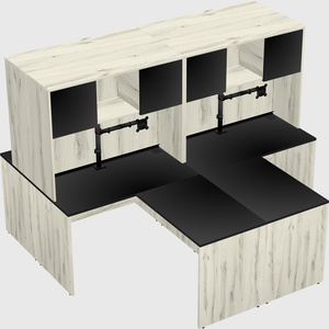 Quad l-shaped office desks