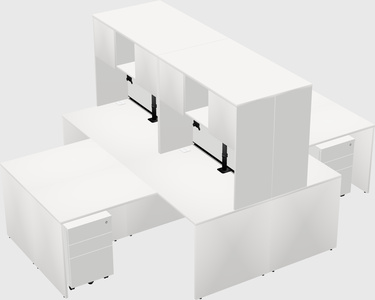 Quad l-shaped office desks