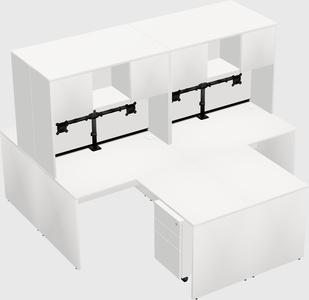 Quad l-shaped office desks
