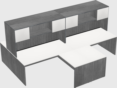 Quad l-shaped office desks